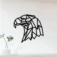 Mikasso 34X29 cm Geometrik Kartal Desenli Ahşap Duvar Panosu Ahşap Siyah