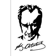 Mikasso Ahşap Atatürk Portresi ve Imza Duvar Poster Ahşap Çok Renkli