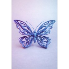 Mikasso Dekoratif Kelebek Figürü – 3D Baskı – 8 x 6 cm Plastik Mavi