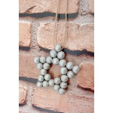 Mikasso Gümüş Dekoratif Handmade Ahşap Yıldız Ahşap Gümüş