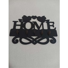 Mikasso Home Dekoratif Anahtarlık Askılık Duvar Dekorasyonu Ahşap Siyah