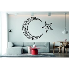 Mikasso Geometrik Ay Yıldız Ev Duvar Dekoru Ahşap Ahşap Kahverengi