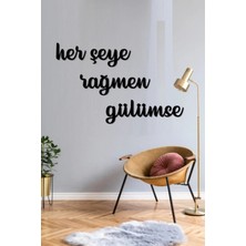 Mikasso Her Şeye Rağmen Gülümse Ahşap Duvar Dekoru Ahşap Siyah