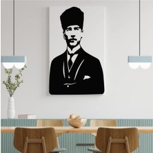 Mikasso Atatürk Anafartalar Duvar Süsü - Duvar Dekoru Ahşap Siyah
