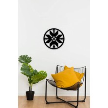 Mikasso Siyah Ahşap Marstanal Geometrik Duvar Dekoru - Salon Oturma Yatak Odası Için 35X35CM Tablo Ahşap Siy