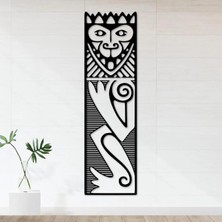 Mikasso 50X18 cm Afrika Desenli Ahşap Duvar Panosu Ahşap Siyah