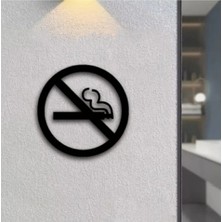 Mikasso No Smokıng Sigara Içilmez Duvar Tablosu Dekarasyon (40X40CM) Ahşap Siyah