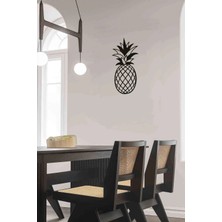 Mikasso Lazer Kesim Dekoratif Tablo Ahşap Duvar Süsü Ananas Ahşap Siyah