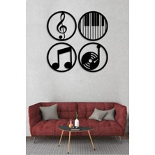Mikasso Müzik Nota Ahşap Mdf Dekoratif Tablo - Müzik Temalı Duvar Dekoru Ahşap Siyah