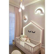 Mikasso Siyah Ahşap 2'li Kirpik Duvar Dekoru Salon Oturma Odası Yatak Odası Çocuk Odası Için 50X15CM Tablo S