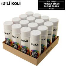 Sibax Akrilik Sprey Boya Parlak Siyah 400 ml 12LI