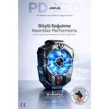 Jopus iOS Android Kıskaçlı RGB Telefon Soğutucu Fan - Pubg Eldiven Hediyeli - Gümüş/PD-X20