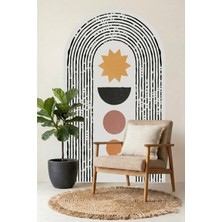 Mikasso Bohem Duvar Sticker Tekli Oval Plastik Gri