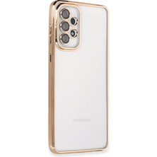 Aslanoğlu Store Mey Ithalat®  Samsung Galaxy A73 5g Kılıf  Lensli Silikon - Gold