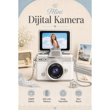 Seyutech Mini Dijital Kamera Flip Ekranlı Flaşlı 1080P Hd Selfie Video Vlog Kamerası Anahtarlık Askılı Taşınabilir Kamera