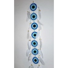 Mikasso 8 Cm-77 cm 7'li Mavi Nazar Boncuğu Dream Cather, Düş Kapanı, Rüya Kapanı No 98 Mavi Iplik