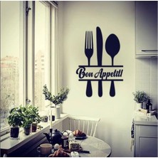 Mikasso Bon Appetit (Afiyet Olsun) Duvar Dekoru Metal Yazı Mutfak,cafe,ofis Duvar Süsü (64 cm x 51 Cm) Metal