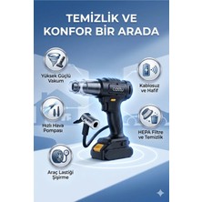 Castu CS67 Kablosuz Dijital Hava Kompresörü ve 20.000 Lik Araç Süpürgesi 2 Si 1 Arada