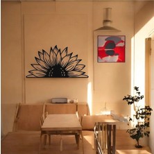 Mikasso Lazer Kesim Metal Duvar Dekoru, Yarım Ay Çiçeği 40 cm Çok Renkli Araba