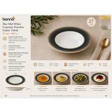 Bonna Mar Mid White Gourmet Çukur Tabak 27 cm 400 cc