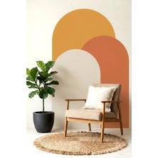 Mikasso Bohem Oval Boho 3'lü Duvar Sticker Plastik Turuncu