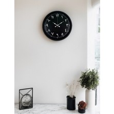 Nikaa Shop 36 cm Siyah Arapça Rakamlı Duvar Saati