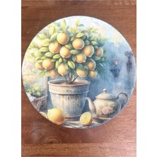Mikasso Limon Desenli 25,5 cm Duvar Tabağı Seramik Çok Renkli