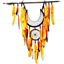 Mikasso Ok ve Ay Modelli Turuncu Dream Catcher Duvar Süsü Çok Renkli