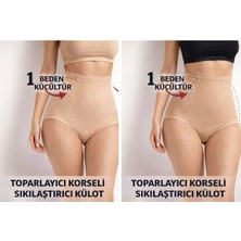 Dorya Toparlayıcı Korseli Yüksel Bel Sıkılaştırıcı Külot- 1 Beden Daha Ince Görünüm