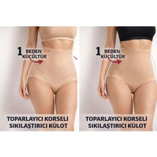 Qulat Dorya Toparlayıcı Korseli Yüksel Bel Sıkılaştırıcı Külot- 1 Beden Daha Ince Görünüm