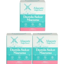 Alaçatı Değirmeni 3 x 240 gr 3'lü Set Damla Sakız Macunu Vegan ve Şeker İçermeyen Doğal Besin Takviyesi