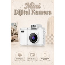 Seyutech Retro Mini Dijital Fotoğraf Makinesi 1080P Hd Selfie Video Vlog Kamerası Kolye Anahtarlık Şarjlı Çocuk Cep Kamerası