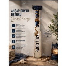 WoodBay Ahşap Sandal Küreği Duvar Dekoru 50X10 cm Deniz Temalı El Yapımı Vintage Duvar Süsü