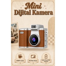 Seyutech Retro Mini Dijital Fotoğraf Makinesi 1080P Hd Selfie Video Vlog Kamerası Kolye Anahtarlık Şarjlı Çocuk Cep Kamerası