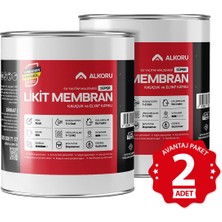 Alkoru 2 Adet 5 kg Süper Likit Membran Kauçuk ve Elyaf Katkılı Sıvı Su Yalıtım Malzemesi Avantaj Paket