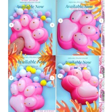 Oyuncak Sahili Fufu Squishy Kedi Patisi Simli Yıldız Boncuk Set Pembe Sukuşi Oyuncak Pati Esnek 35CM Uzar
