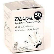 Direct Nexus Direct Okmeter Kan Şekeri Ölçüm Stribi 50 Adet Ergonomik Tasarım ile Konforlu Kullanım
