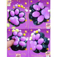 Oyuncak Sahili Fufu Squishy Kedi Patisi Simli Yıldız Boncuk Set Lila Sukuşi Oyuncak Pati Esnek Uzayan Skuşi