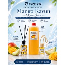 Freyr Mango Kavun Çubuklu Oda Kokusu 100 ml + 1 Litre Yedek Dolum Refill | Ev & Ofis Ortam Kokusu