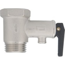 Pakkens Elektrikli Termosifon Emniyet Ventili 9 Bar Mandallı 1/2'' Gümüş Metal 1 Adet