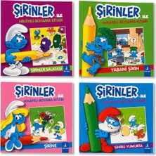 Şirinler ile Hikayeli Boyama Kitabı 4’lü Set | Şirine, Yabani Şirin, Sihirli Yumurta, Şirinler Salatası | Çocuk Boyama ve Hikaye Kitabı