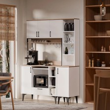 MEZZA SET 5260-5261 COFFEMATE Kahve Köşesi Çok Amaçlı Dolap Kiler Mutfak Dolabı Sepet Beyaz