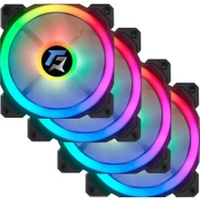 Gameforce 7r Pro Seri (4'lü Set) Rainbow Ledli Sessiz 120MM 12CM Kasa Fanı
