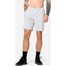 Decathlon Domyos Erkek Spor Şortu - Fermuarlı Cepli - Inci Grisi