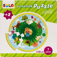 Eolo Yayıncılık Eolo 0 - 2 Yaş Yuvarlak Puzzle: Çiftlik Eğitici Kitap Ciltsiz Normal Boy