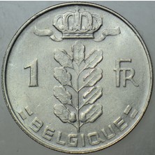 Banknoting Belçika 1 Frank 1974 Belgıque. Çilaltı.