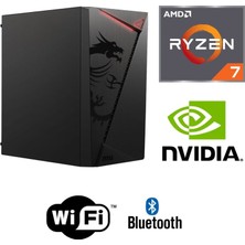MSI Şafak-Ofis Pc Amd Ryzen 7 5700 Gt 4gb Ekran Kartı 16GB Ram 500GB M.2 SSD 600W Win 11 Pro Wi-Fi Masaüstü Üst Düzey Ofis ve Iş Bilgisayarı Kasa