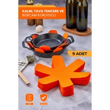 Self Power Kalın Tava Tencere ve Borcam Koruycu Çizdirmez Keçe 9'lu Set