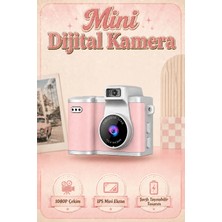 Seyutech Retro Mini Dijital Fotoğraf Makinesi 1080P Hd Selfie Video Vlog Kamerası Kolye Anahtarlık Şarjlı Çocuk Cep Kamerası