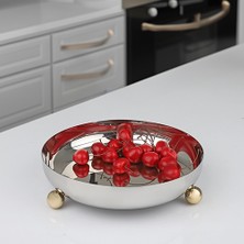 Kosova Sunumluk Tabak Punto Ayaklı Gold 25 cm NRN-0006A